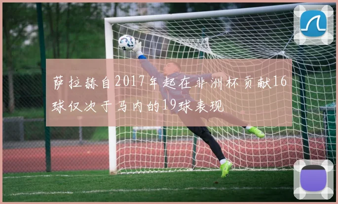 萨拉赫自2017年起在非洲杯贡献16球仅次于马内的19球表现
